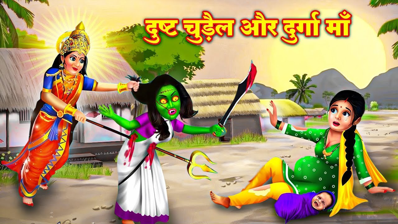 दुष्ट चुड़ैल और माँ दुर्गा | Chudail Cartoon | Horror Story | Moral Story – Hindi kahaniya