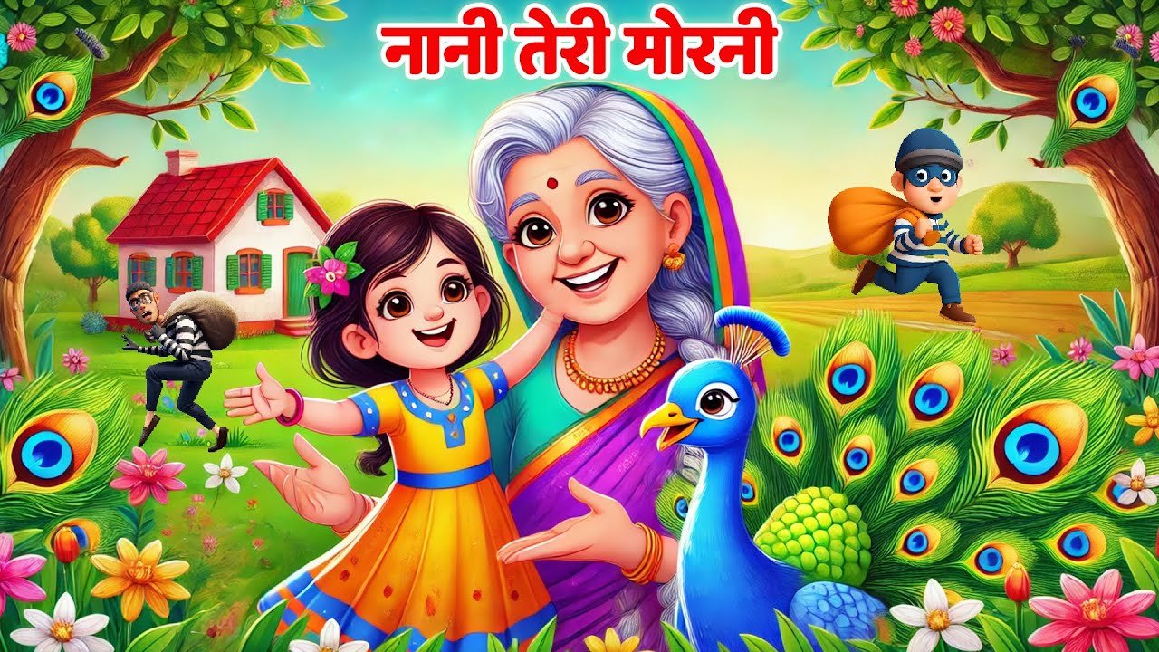 नानी तेरी मोरनी को मोर ले गए Nani Teri Morni Ko Mor Le Gaye Kids Song Nursery Rhyme cartoon video