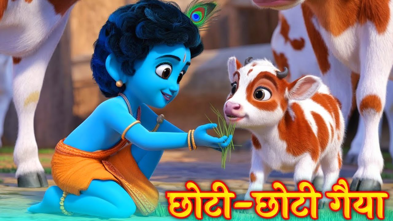 छोटी छोटी गैया – Chhoti Chhoti Gaiya Chhote Chhote Gwal – Little Krishna Song – Riya Rhymes