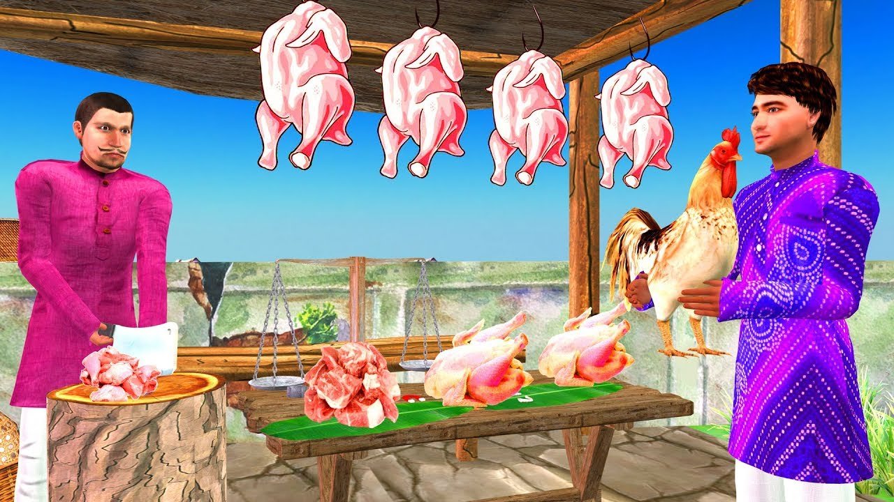 लालची चिकनवाला Hindi Kahaniya cartoon video