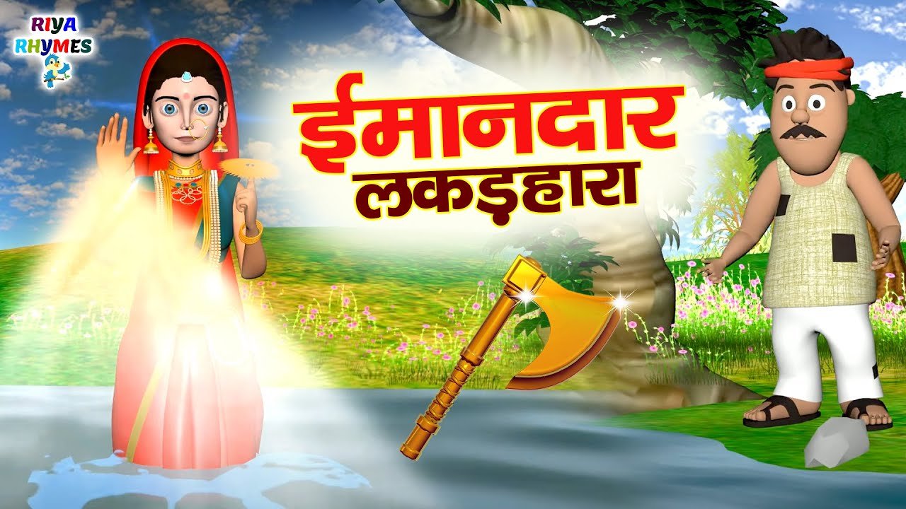 ईमानदार लकड़हारा | The Honest Woodcutter | Hindi Moral Stories for Kids | Bedtime Story cartoon video